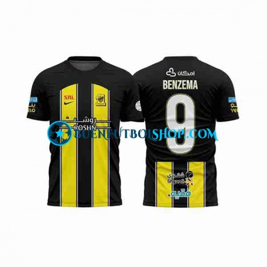 Camiseta de Fútbol Al-Ittihad BENZEMA 9 2023-2024 Primera Equipación Manga Corta Hombre