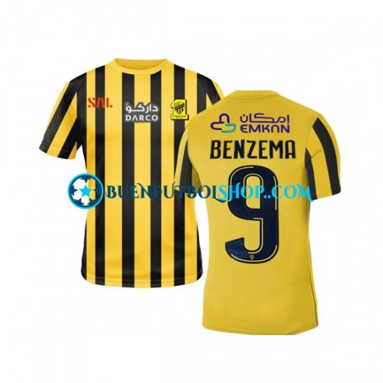 Camiseta de Fútbol Al-Ittihad Benzema 9 2022-2023 Primera Equipación Manga Corta Hombre