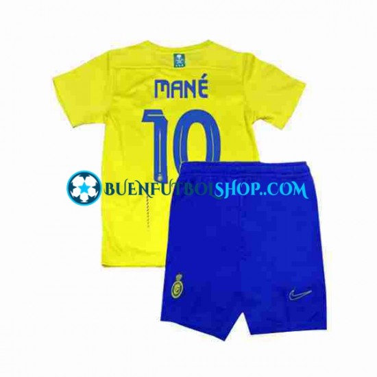 Camiseta de Fútbol Al-Nassr Mane 10 2023-2024 Primera Equipación Manga Corta Niño