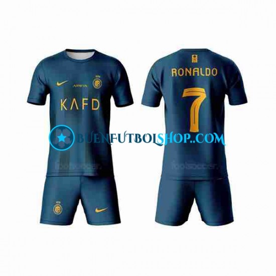 Camiseta de Fútbol Al-Nassr Ronaldo 7 2023-2024 Segunda Equipación Manga Corta Niño