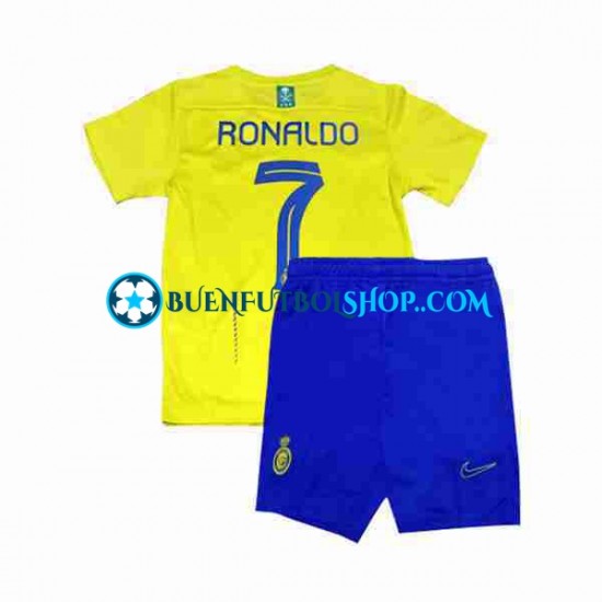 Camiseta de Fútbol Al-Nassr Ronaldo 7 2023-2024 Primera Equipación Manga Corta Niño