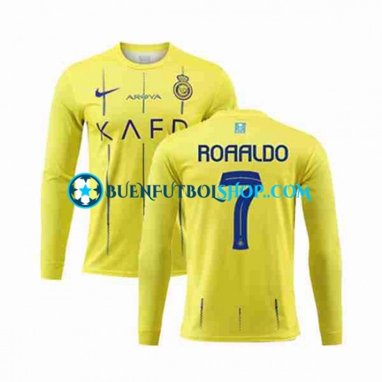 Camiseta de Fútbol Al-Nassr Ronaldo 7 2023-2024 Primera Equipación Manga Larga Hombre