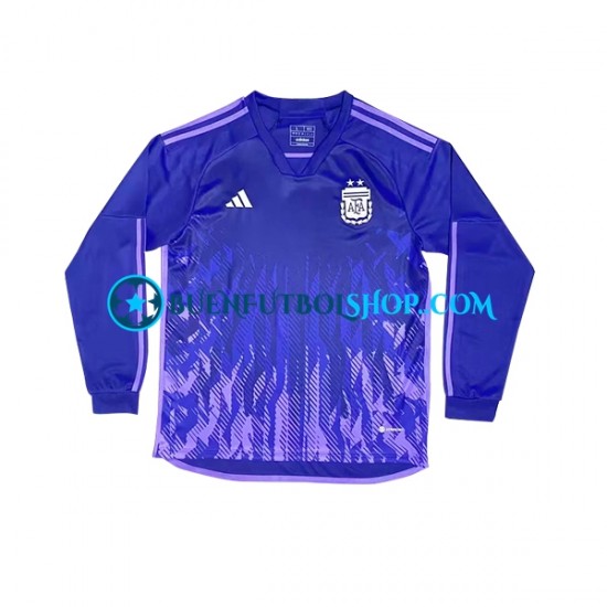 Camiseta de Fútbol Argentina World Cup 2022 Segunda Equipación Manga Larga Hombre