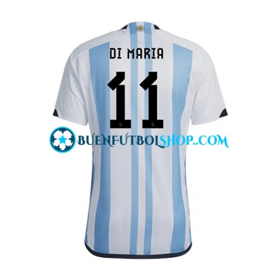 Camiseta de Fútbol Argentina Di Maria 11 World Cup 2022 Primera Equipación Manga Corta Hombre