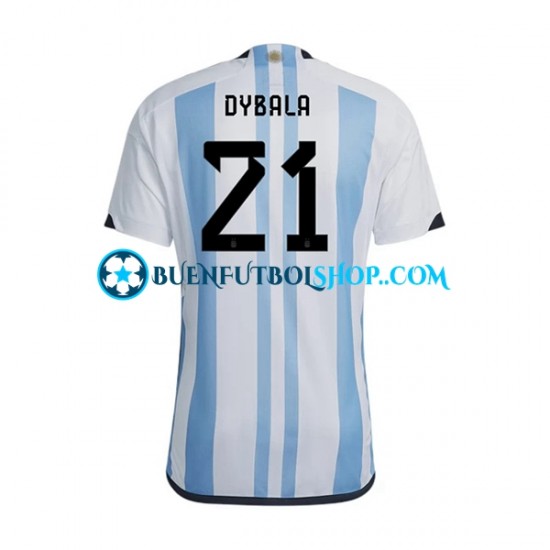 Camiseta de Fútbol Argentina Dybala 21 World Cup 2022 Primera Equipación Manga Corta Hombre