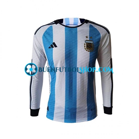 Camiseta de Fútbol Argentina World Cup 2022 Primera Equipación Manga Larga Hombre