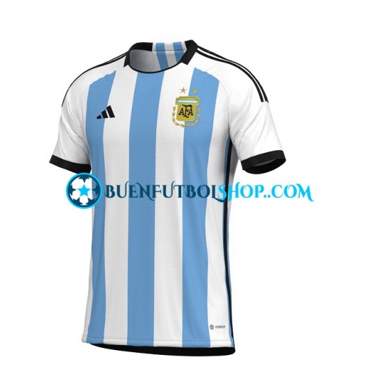 Camiseta de Fútbol Argentina World Cup 2022 Primera Equipación Manga Corta Hombre