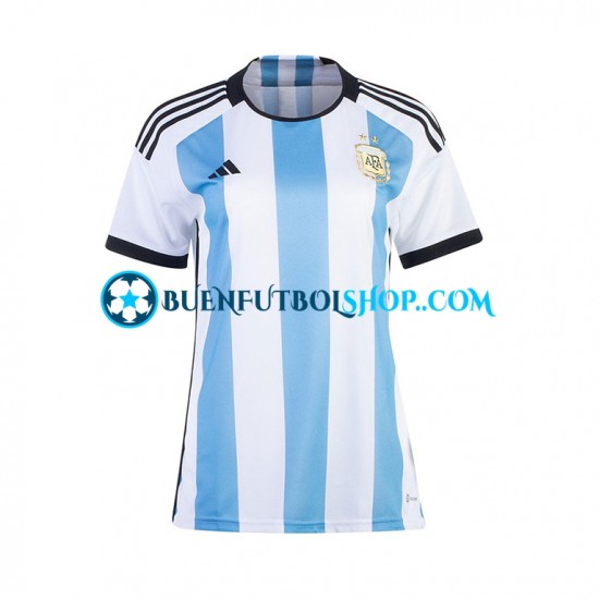 Camiseta de Fútbol Argentina World Cup 2022 Primera Equipación Manga Corta para Mujer