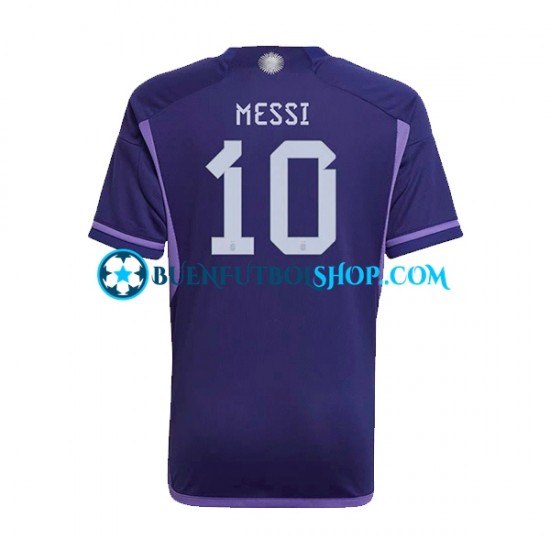 Camiseta de Fútbol Argentina Lionel Messi 10 World Cup 2022 Segunda Equipación Manga Corta Hombre