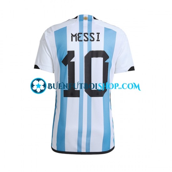 Camiseta de Fútbol Argentina Lionel Messi 10 World Cup 2022 Primera Equipación Manga Corta Hombre