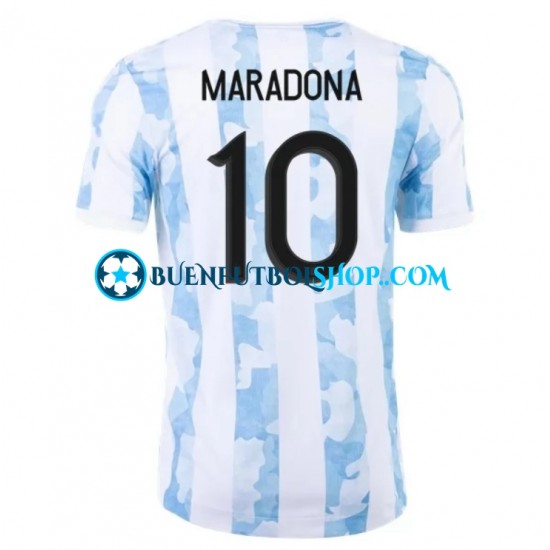 Camiseta de Fútbol Argentina Maradona 10 2021 Primera Equipación Manga Corta Hombre