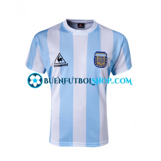 Camiseta de Fútbol Argentina Retro 1986 Primera Equipación Manga Corta Hombre