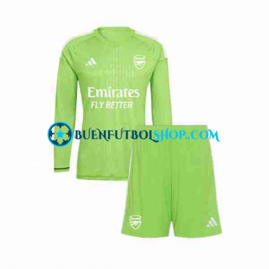 Camiseta de Fútbol Arsenal Portero 2023-2024 Tercera Equipación Manga Larga Niño