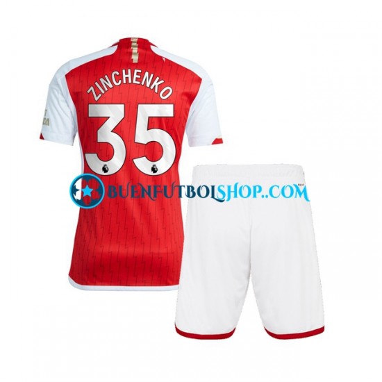 Camiseta de Fútbol Arsenal Oleksandr Zinchenko 35 2023-2024 Primera Equipación Manga Corta Niño