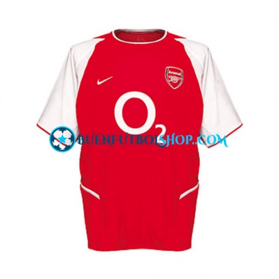 Camiseta de Fútbol Arsenal Retro 2002 Primera Equipación Manga Corta Hombre