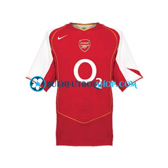 Camiseta de Fútbol Arsenal Retro 2004 Primera Equipación Manga Corta Hombre