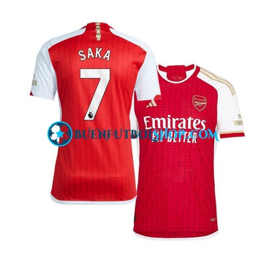 Camiseta de Fútbol Arsenal Saka 7 2023-2024 Primera Equipación Manga Corta Hombre