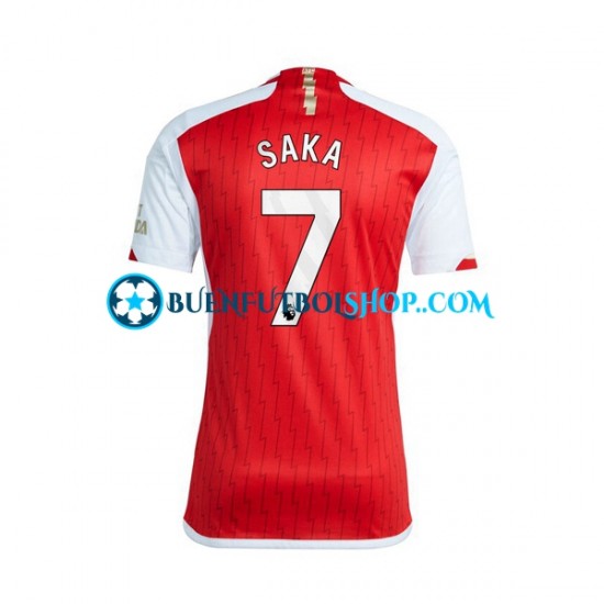 Camiseta de Fútbol Arsenal Saka 7 2023-2024 Primera Equipación Manga Corta Hombre