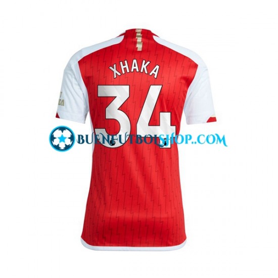 Camiseta de Fútbol Arsenal Xhaka 34 2023-2024 Primera Equipación Manga Corta Hombre