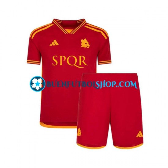 Camiseta de Fútbol AS Roma 2023-2024 Primera Equipación Manga Corta Niño