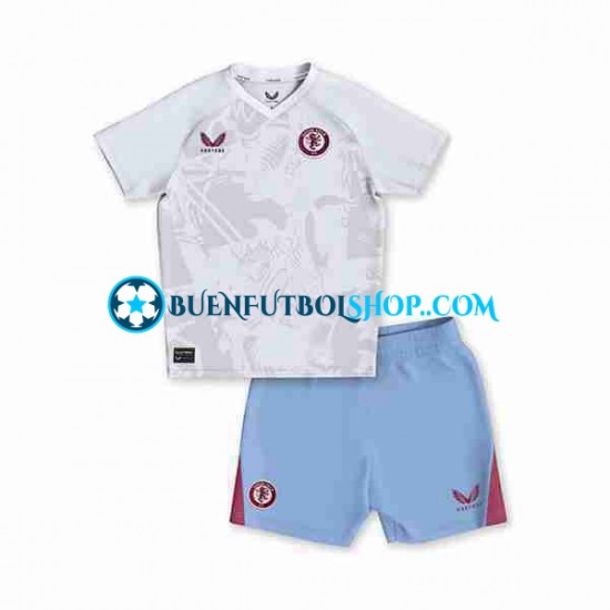 Camiseta de Fútbol Aston Villa 2023-2024 Segunda Equipación Manga Corta Niño