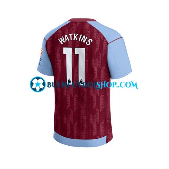 Camiseta de Fútbol Aston Villa Ollie Watkins 11 2023-2024 Primera Equipación Manga Corta Hombre