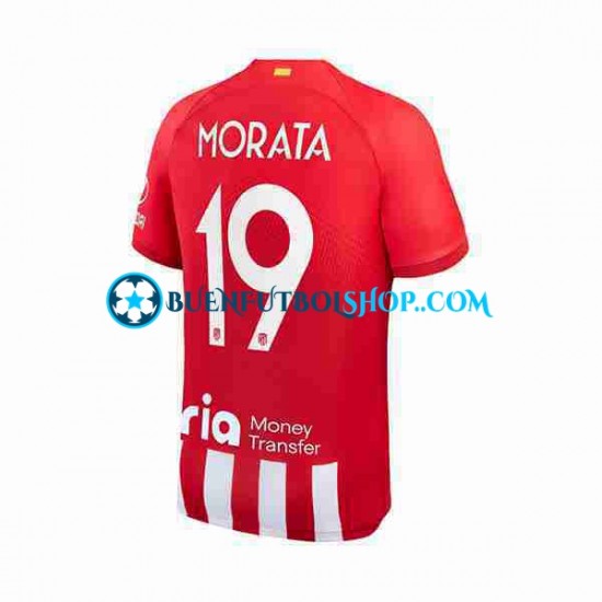 Camiseta de Fútbol Atlético Madrid Alvaro Morata 19 2023-2024 Primera Equipación Manga Corta Hombre