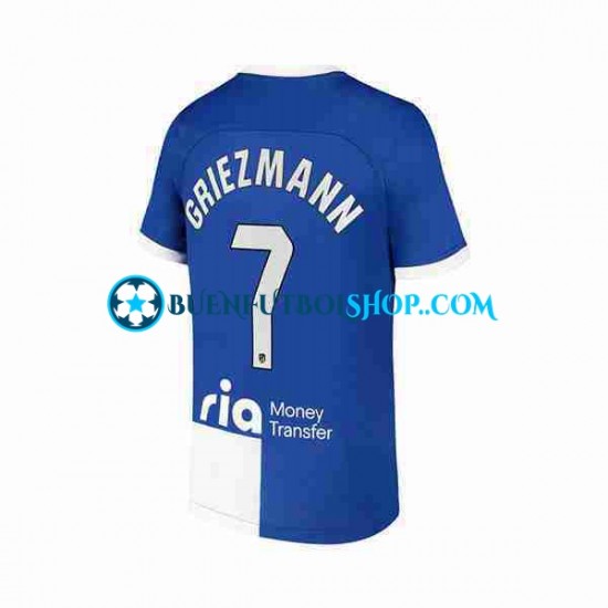 Camiseta de Fútbol Atlético Madrid Antoine Griezmann 7 2023-2024 Segunda Equipación Manga Corta Hombre