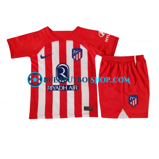 Camiseta de Fútbol Atlético Madrid 2023-2024 Primera Equipación Manga Corta Niño