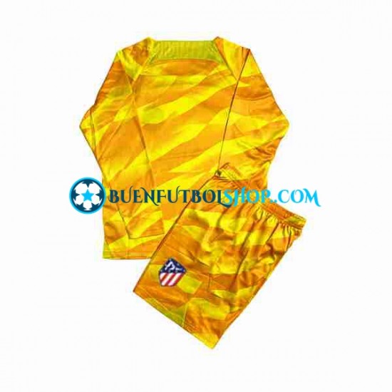 Camiseta de Fútbol Atlético Madrid Portero 2023-2024 Naranja Manga Larga Niño