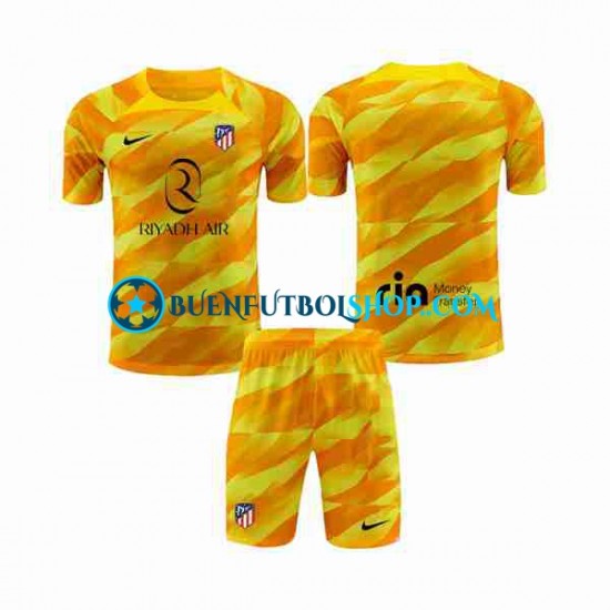 Camiseta de Fútbol Atlético Madrid Portero 2023-2024 Naranja Manga Corta Niño