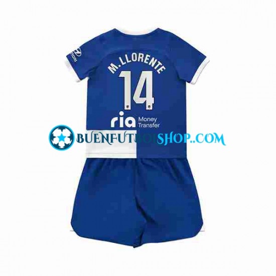 Camiseta de Fútbol Atlético Madrid Marcos Llorente 14 2023-2024 Segunda Equipación Manga Corta Niño