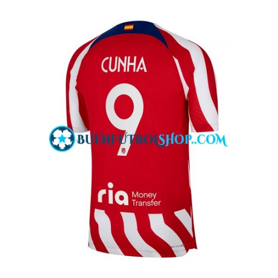 Camiseta de Fútbol Atlético Madrid Matheus Cunha 9 2022-2023 Primera Equipación Manga Corta Hombre