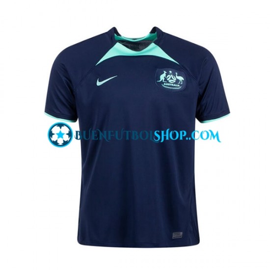 Camiseta de Fútbol Australia World Cup 2022 Segunda Equipación Manga Corta Hombre