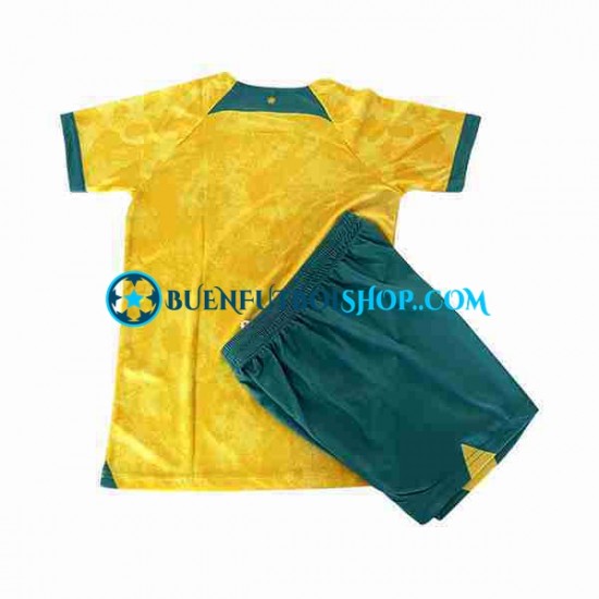 Camiseta de Fútbol Australia 2022 Primera Equipación Manga Corta Niño