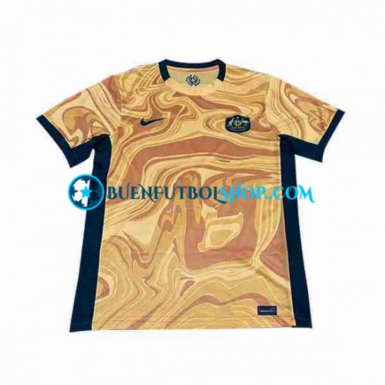 Camiseta de Fútbol Australia 2023-2024 Primera Equipación Manga Corta Hombre