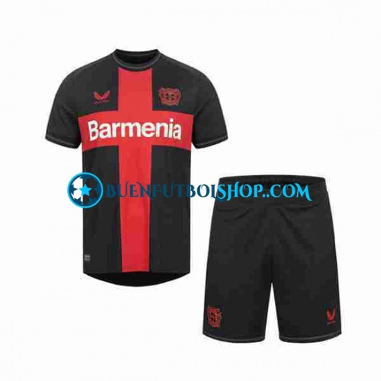 Camiseta de Fútbol Bayer 04 Leverkusen 2023-2024 Primera Equipación Manga Corta Niño