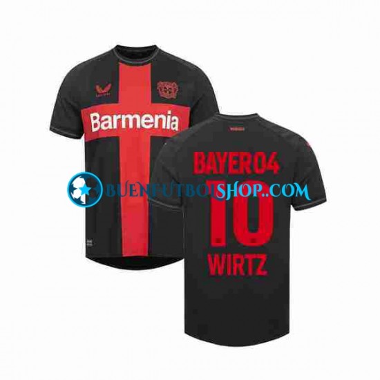 Camiseta de Fútbol Bayer 04 Leverkusen Florian Wirtz 10 2023-2024 Primera Equipación Manga Corta Hombre