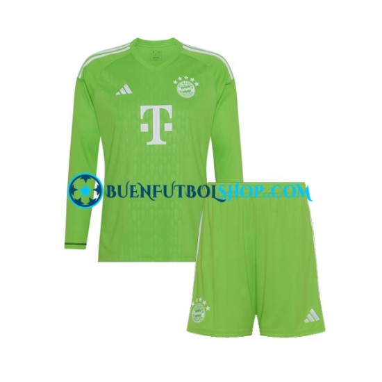 Camiseta de Fútbol Bayern de Múnich Portero 2023-2024 Segunda Equipación Manga Larga Niño