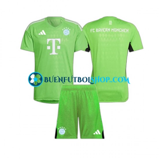 Camiseta de Fútbol Bayern de Múnich Portero 2023-2024 Segunda Equipación Manga Corta Niño