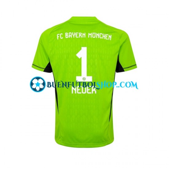 Camiseta de Fútbol Bayern de Múnich Portero Manuel Neuer 1 2023-2024 Segunda Equipación Manga Corta Hombre