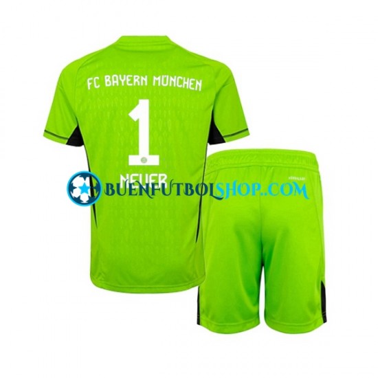 Camiseta de Fútbol Bayern de Múnich Portero Manuel Neuer 1 2023-2024 Segunda Equipación Manga Corta Niño