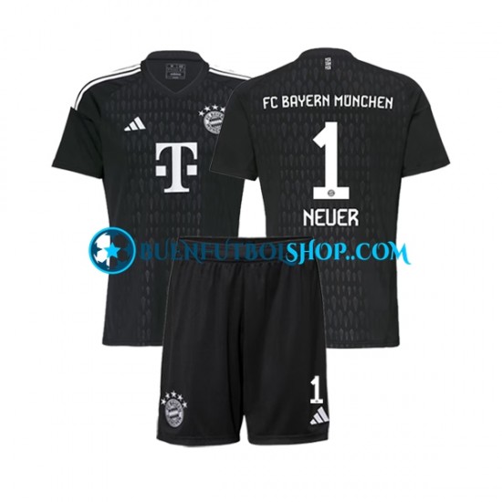 Camiseta de Fútbol Bayern de Múnich Portero Manuel Neuer 1 2023-2024 Primera Equipación Manga Corta Niño