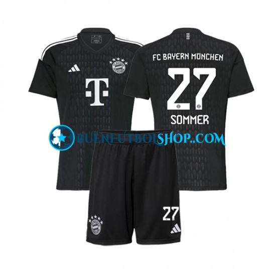 Camiseta de Fútbol Bayern de Múnich Portero Yann Sommer 27 2023-2024 Primera Equipación Manga Corta Niño