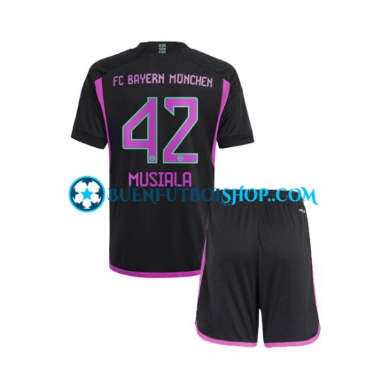 Camiseta de Fútbol Bayern de Múnich Jamal Musiala 42 2023-2024 Segunda Equipación Manga Corta Niño