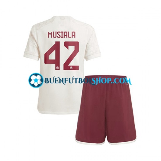 Camiseta de Fútbol Bayern de Múnich Jamal Musiala 42 2023-2024 Tercera Equipación Manga Corta Niño