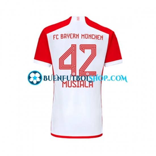 Camiseta de Fútbol Bayern de Múnich Jamal Musiala 42 2023-2024 Primera Equipación Manga Corta Hombre