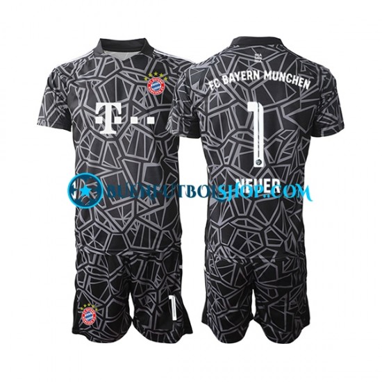 Camiseta de Fútbol Bayern de Múnich Portero Manuel Neuer 1 2022-2023 Primera Equipación Manga Corta Niño