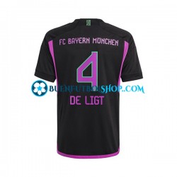 Camiseta de Fútbol Bayern de Múnich Matthijs de Ligt 4 2023-2024 Segunda Equipación Manga Corta Hombre