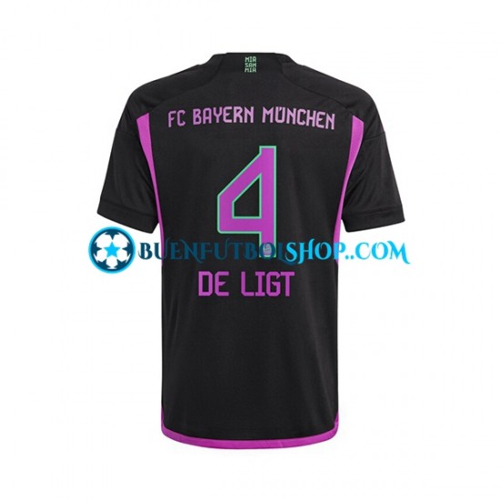 Camiseta de Fútbol Bayern de Múnich Matthijs de Ligt 4 2023-2024 Segunda Equipación Manga Corta Hombre